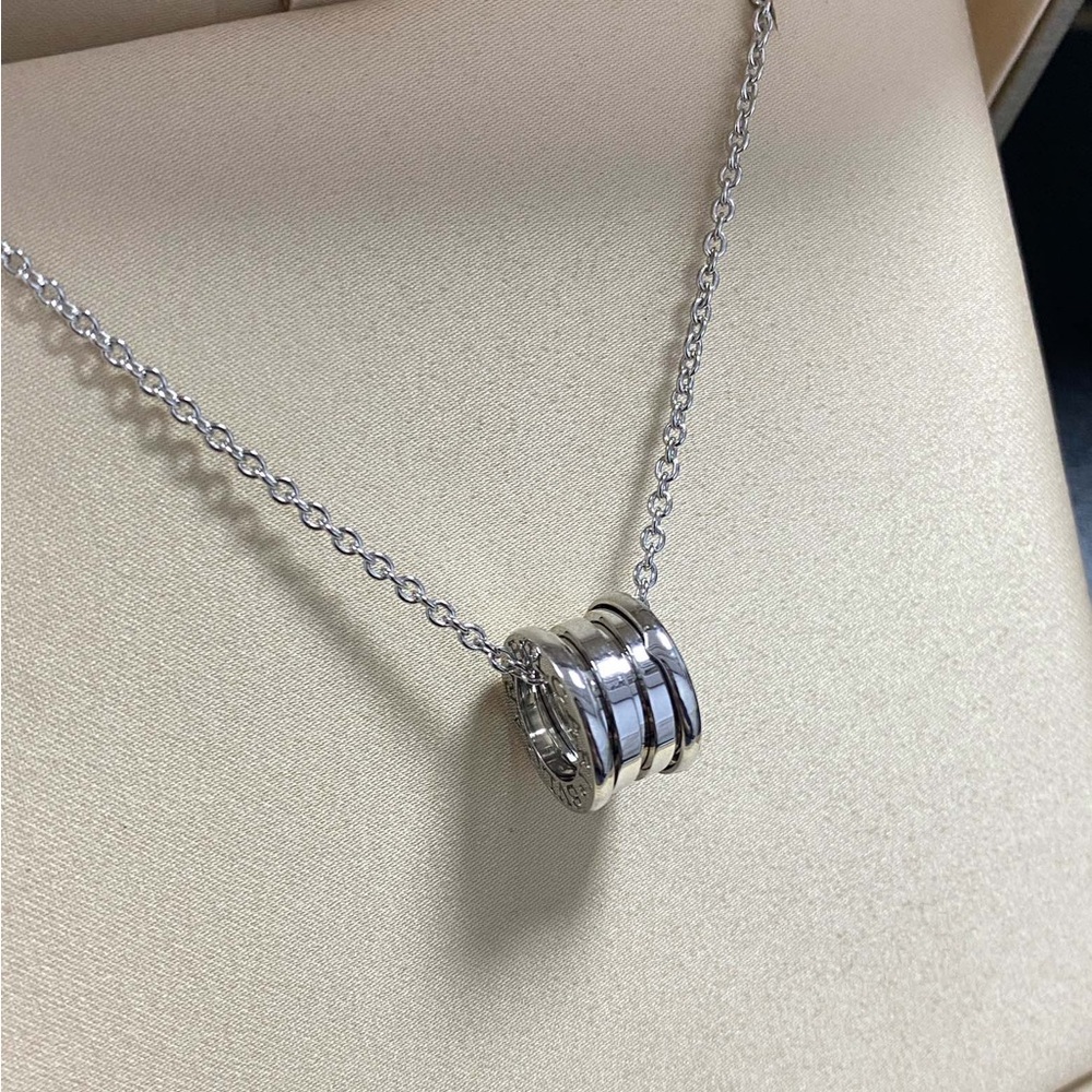Bulgari Silver Ring Pendant Necklace